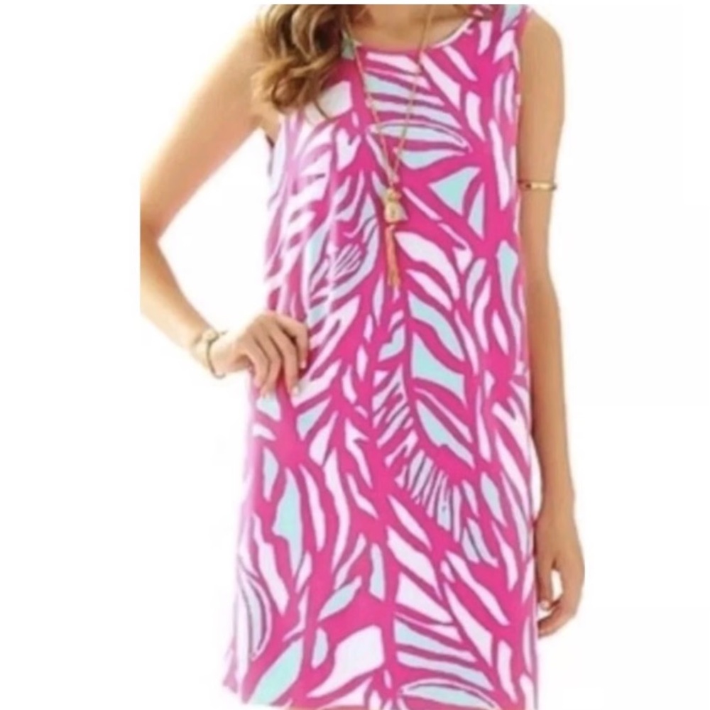 EUC Lilly Pulitzer Sabrina Pink and Blue Sleeveless Shift Dress